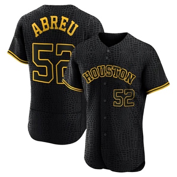 Authentic Bryan Abreu Men's Houston Astros Black Snake Skin City Jersey