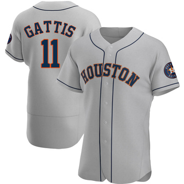 Authentic Evan Gattis Men's Houston Astros Gray Road Jersey