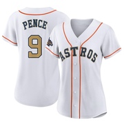 Authentic Hunter Pence Women's Houston Astros Gold White 2023 Collection Jersey