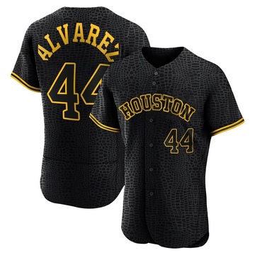 Authentic Yordan Alvarez Men's Houston Astros Black Snake Skin City Jersey