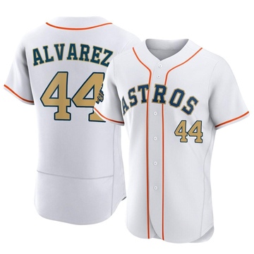 Authentic Yordan Alvarez Men's Houston Astros Gold White 2023 Collection Jersey