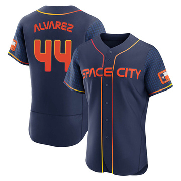Authentic Yordan Alvarez Men's Houston Astros Navy 2022 City Connect Jersey