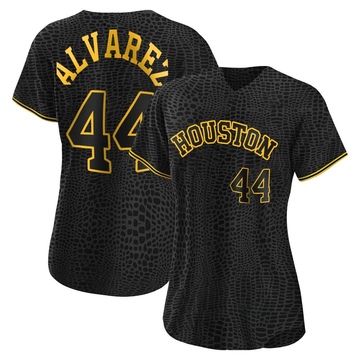 Authentic Yordan Alvarez Women's Houston Astros Black Snake Skin City Jersey