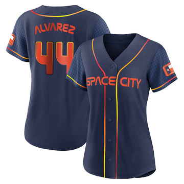 Authentic Yordan Alvarez Women's Houston Astros Navy 2022 City Connect Jersey