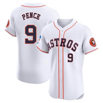Elite Hunter Pence Men's Houston Astros White Home Patch Jersey