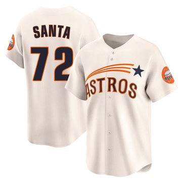 Limited Alimber Santa Youth Houston Astros Cream Throwback Cooperstown Collection Jersey
