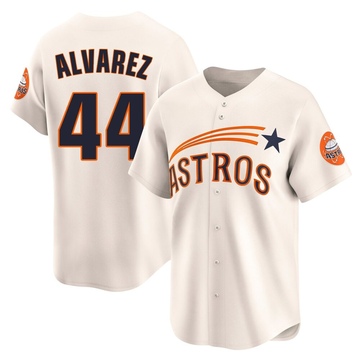 Limited Yordan Alvarez Men's Houston Astros Cream Throwback Cooperstown Collection Jersey