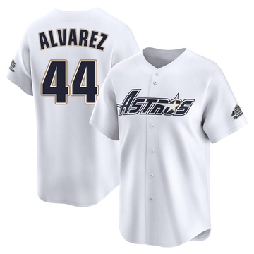 Limited Yordan Alvarez Youth Houston Astros White Throwback Cooperstown Collection Jersey