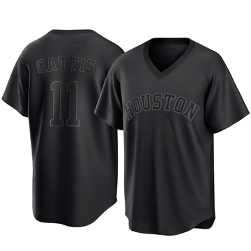 Replica Evan Gattis Men's Houston Astros Black Pitch Fashion Jersey