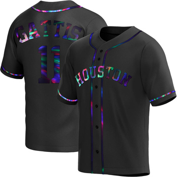 Replica Evan Gattis Youth Houston Astros Black Holographic Alternate Jersey