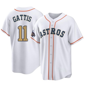 Replica Evan Gattis Youth Houston Astros Gold White 2023 Collection Jersey