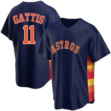 Replica Evan Gattis Youth Houston Astros Navy Alternate Jersey