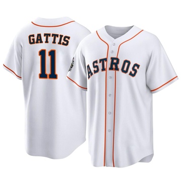 Replica Evan Gattis Youth Houston Astros White 2022 World Series Home Jersey