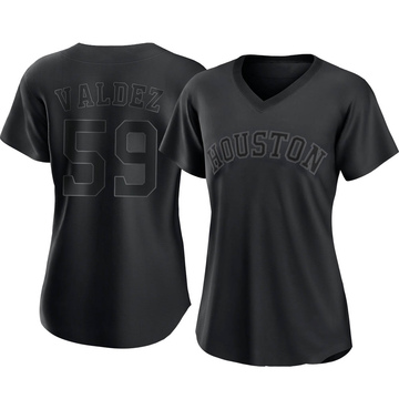 Replica Framber Valdez Women's Houston Astros Black Pitch Fashion Jersey