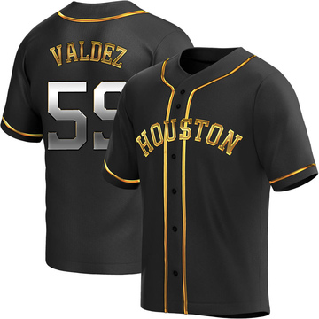 Replica Framber Valdez Youth Houston Astros Black Golden Alternate Jersey