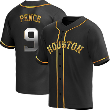 Replica Hunter Pence Men's Houston Astros Black Golden Alternate Jersey