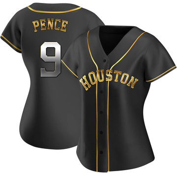 Replica Hunter Pence Women's Houston Astros Black Golden Alternate Jersey