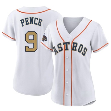 Replica Hunter Pence Women's Houston Astros Gold White 2023 Collection Jersey