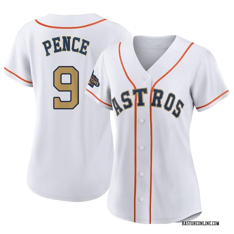 Replica Hunter Pence Women's Houston Astros Gold White 2023 Collection Jersey