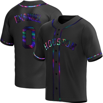 Replica Kent Emanuel Youth Houston Astros Black Holographic Alternate Jersey