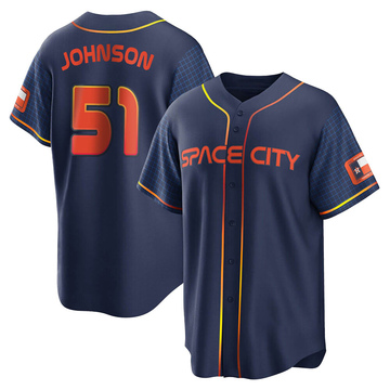 Replica Randy Johnson Youth Houston Astros Navy 2022 City Connect Jersey