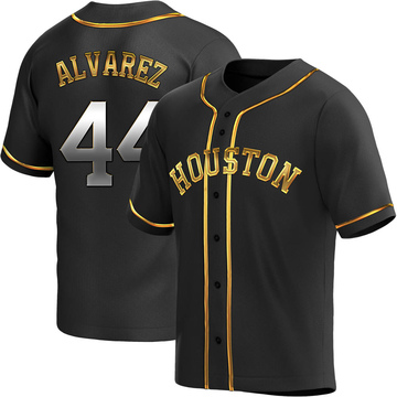 Replica Yordan Alvarez Men's Houston Astros Black Golden Alternate Jersey