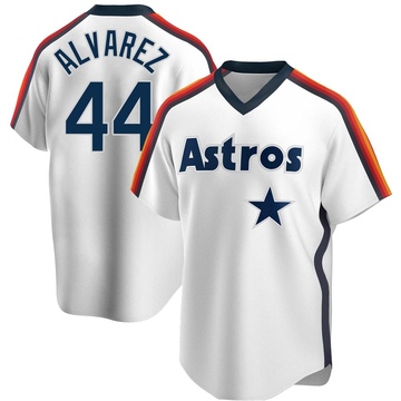 Replica Yordan Alvarez Men's Houston Astros White Home Cooperstown Collection Team Jersey
