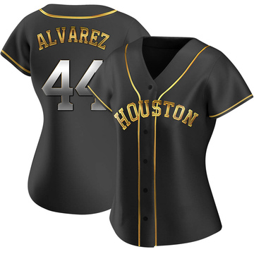 Replica Yordan Alvarez Women's Houston Astros Black Golden Alternate Jersey