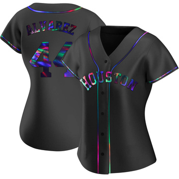 Replica Yordan Alvarez Women's Houston Astros Black Holographic Alternate Jersey