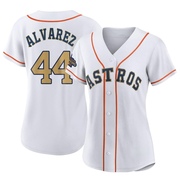 Replica Yordan Alvarez Women's Houston Astros Gold White 2023 Collection Jersey