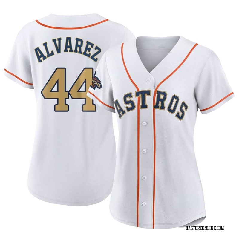 Replica Yordan Alvarez Women's Houston Astros Gold White 2023 Collection Jersey