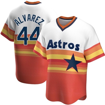 Replica Yordan Alvarez Youth Houston Astros White Home Cooperstown Collection Jersey