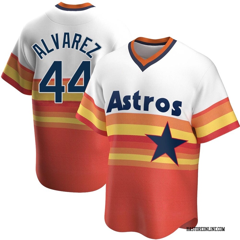 Replica Yordan Alvarez Youth Houston Astros White Home Cooperstown Collection Jersey